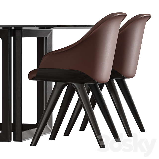 Potocco Lyz Armchair & Opus 893_TQ Dining Set 3DSMax File - thumbnail 2