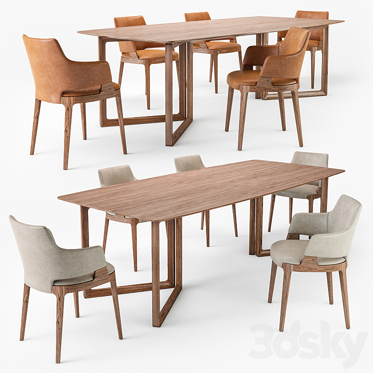 Potocco velis armchair opus table 3DS Max - thumbnail 2