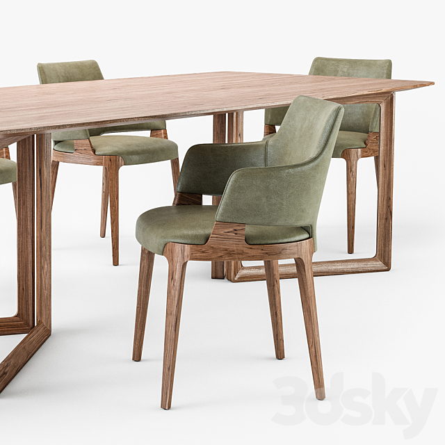 Potocco velis armchair opus table 3DS Max Model - thumbnail 3