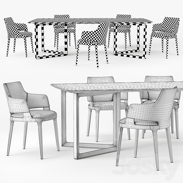 Potocco velis armchair opus table 3DS Max Model - thumbnail 4