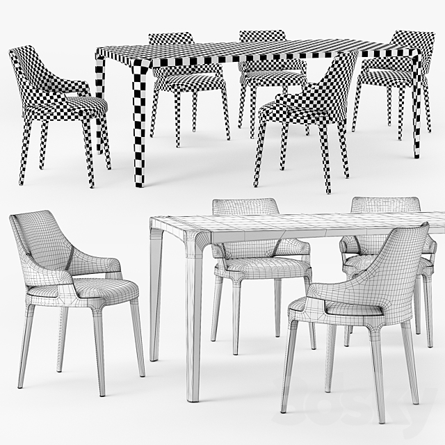 Potocco velis chair eiles table 3DSMax File - thumbnail 3