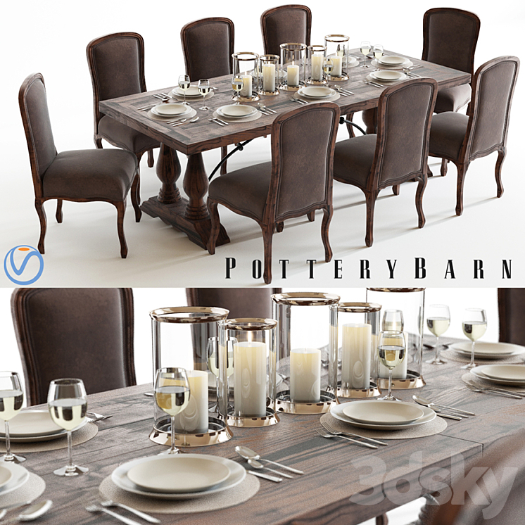 Pottery Barn Lorraine & Callahan 3DS Max - thumbnail 1