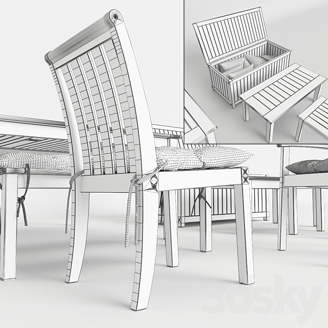 Pottery Barn Outdoor Set 2 3ds Max - thumbnail 3