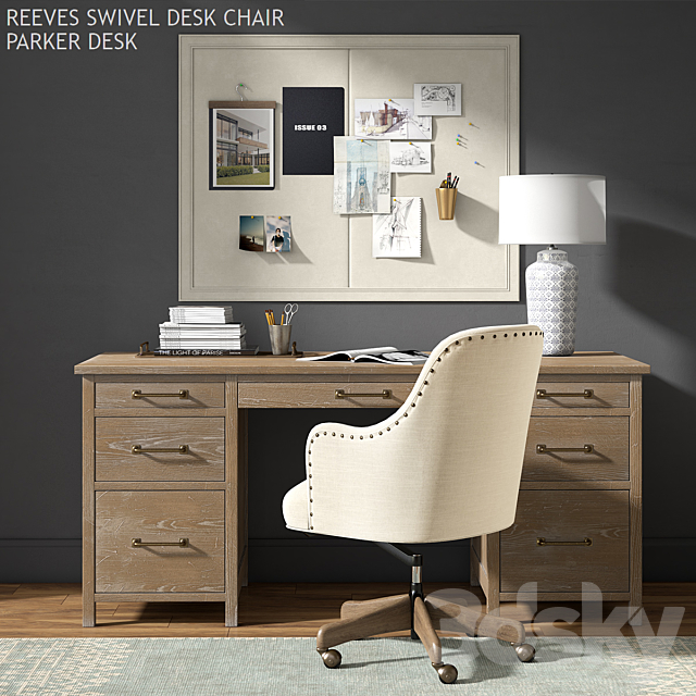 Pottery barn PARKER DESK 3DSMax File - thumbnail 1