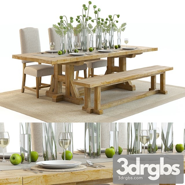 Pottery barn stafford set 2 2 3dsmax Download - thumbnail 1