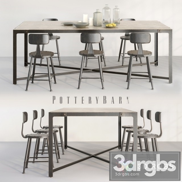 Pottery Barn Table Loft Mini Chair 3dsmax Download - thumbnail 1