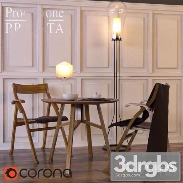 Produzione Privata Table and Chair 3dsmax Download - thumbnail 1