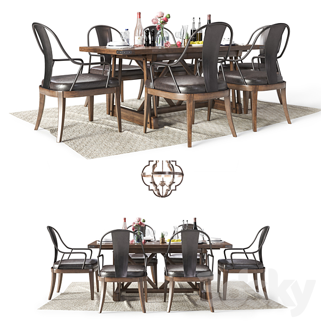 Pulaski Furniture _ Dining set 3DSMax File - thumbnail 1