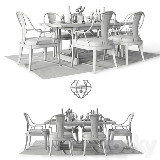 Pulaski Furniture _ Dining set 3DSMax File - thumbnail 3