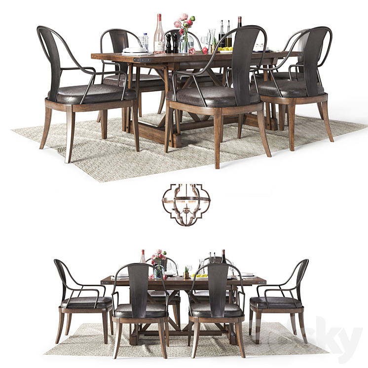 Pulaski Furniture \/ Dining set 3DS Max - thumbnail 1