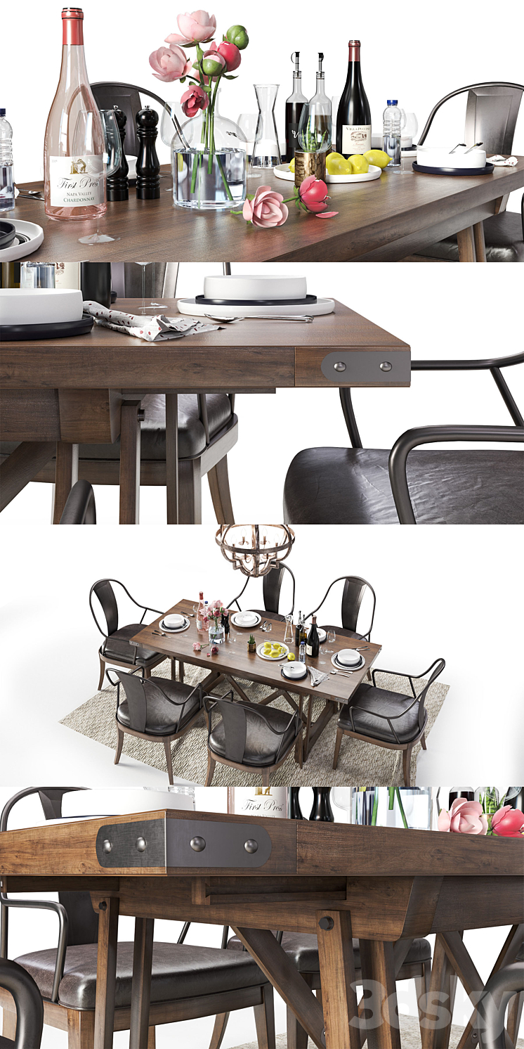 Pulaski Furniture \/ Dining set 3DS Max - thumbnail 2