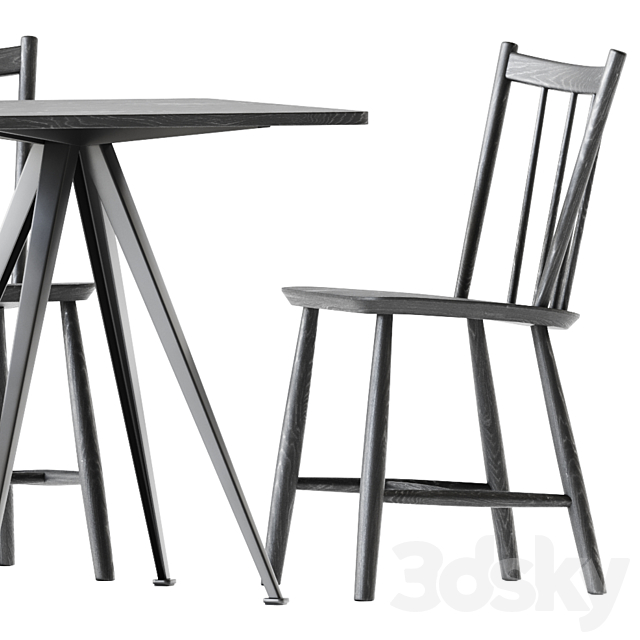 Pyramid Table 21 and J41 Chair by Hay 3DS Max Model - thumbnail 5