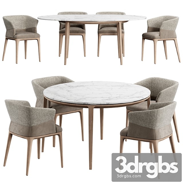 Quad chair dinning set m 2 3dsmax Download - thumbnail 1