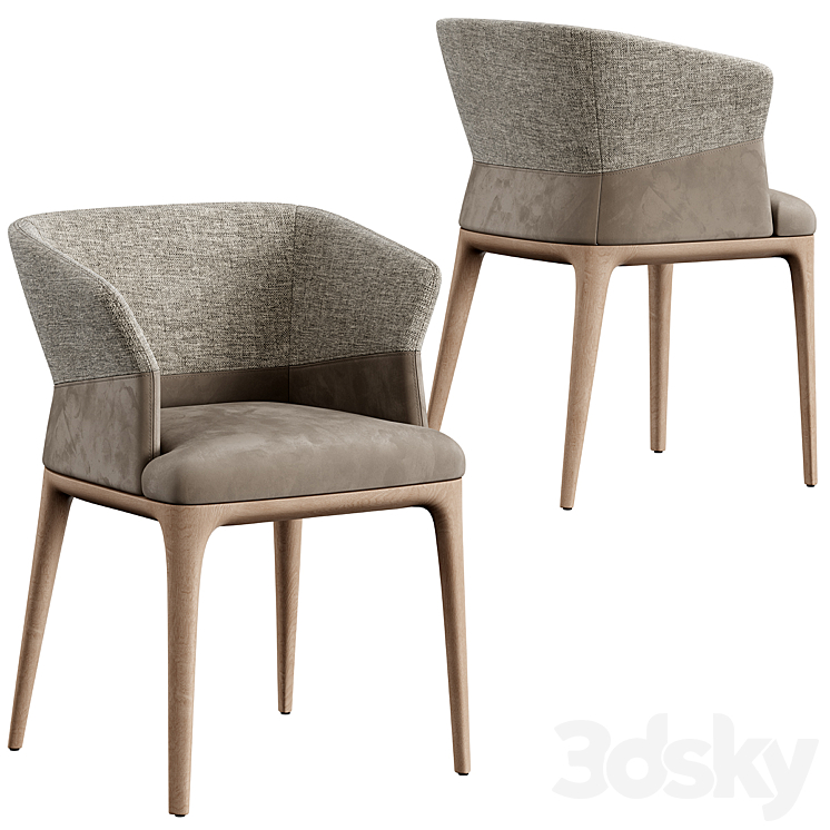 Quad Chair Dinning Set M 3DS Max Model - thumbnail 2