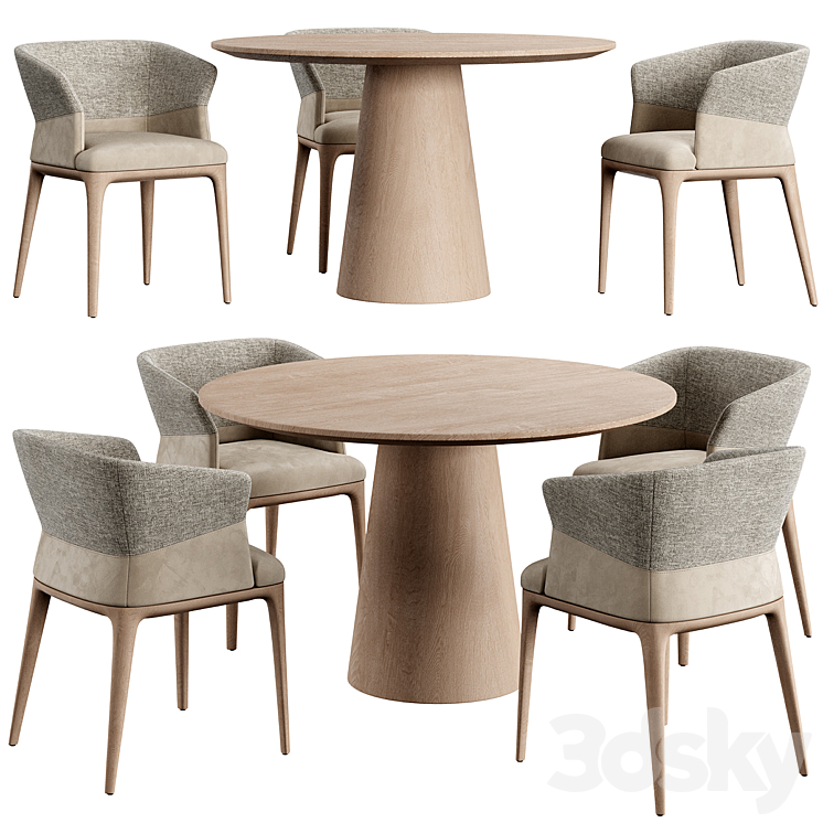 Quad Chair Konyshev Dinning Set 3DS Max Model - thumbnail 1