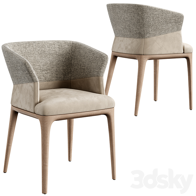 Quad Chair Konyshev Dinning Set 3DS Max Model - thumbnail 2