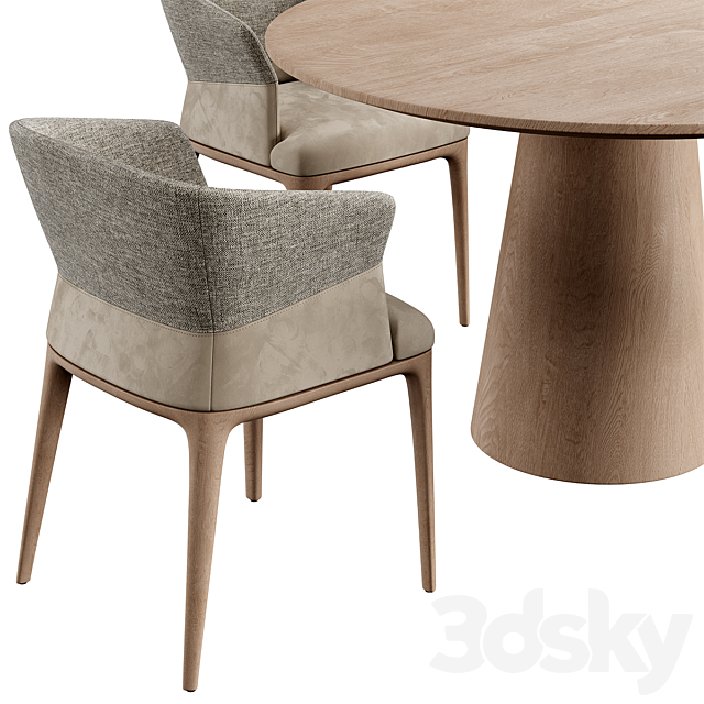 Quad Chair Konyshev Dinning Set 3DSMax File - thumbnail 3