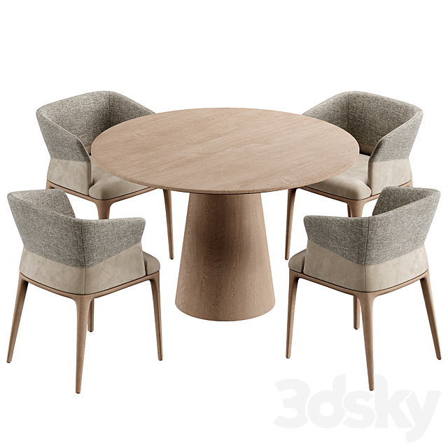 Quad Chair Konyshev Dinning Set 3DSMax File - thumbnail 5