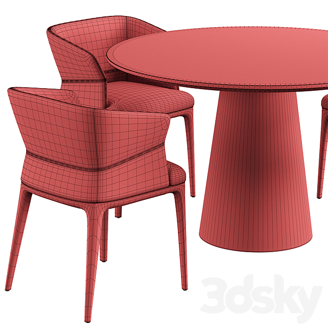 Quad Chair Konyshev Dinning Set 3DSMax File - thumbnail 7