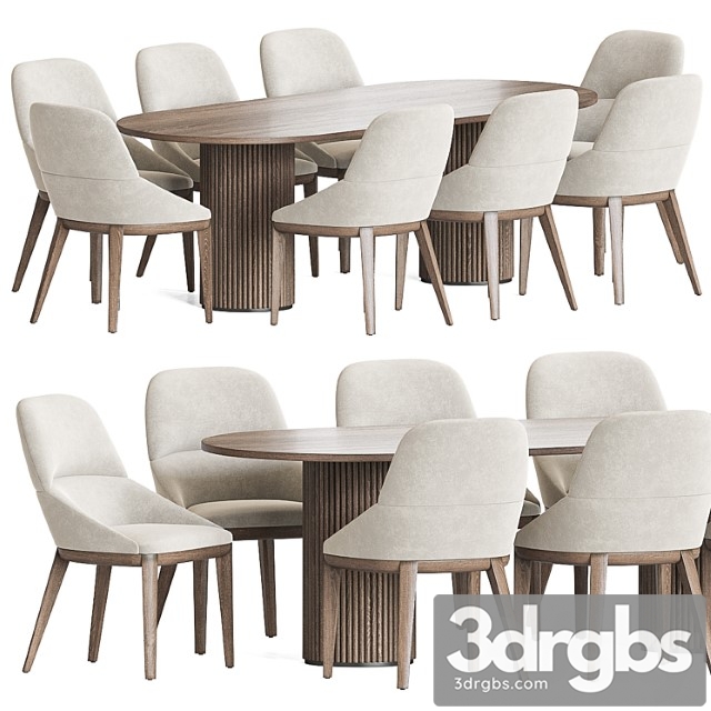 Queen Chair Campbell Table Dining Set 3dsmax Download - thumbnail 1