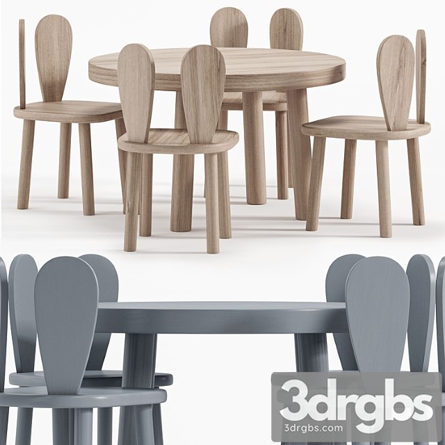 Rabbit Chair Wooden Kids Table By Etsy 47 3dsmax Download - thumbnail 1