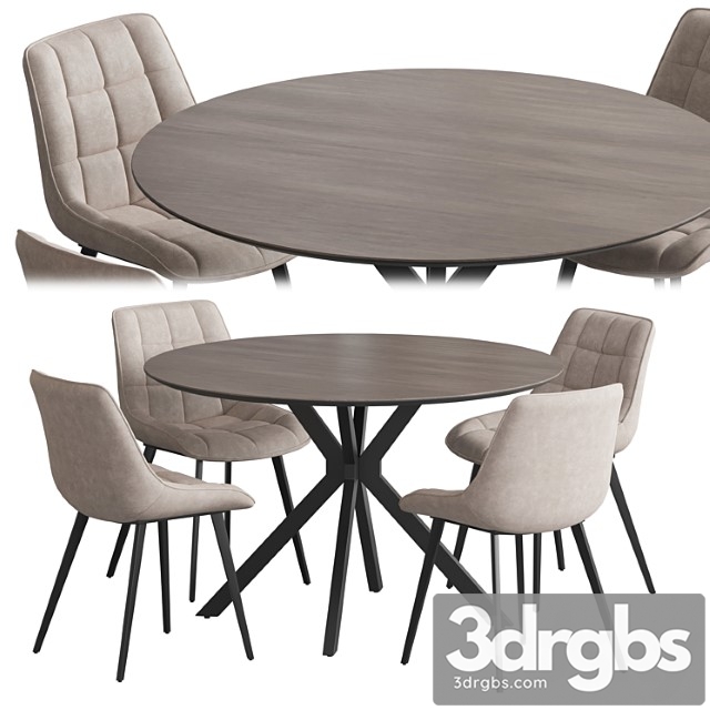 Ralf Table Adah Chair 3dsmax Download - thumbnail 1