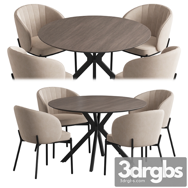 Ralf Table Cruz Chair 3dsmax Download - thumbnail 1