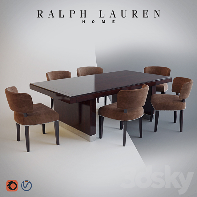 RALPH LAUREN HOME – CLIFF HOUSE DINING TABLE _ CHAIR 3DSMax File - thumbnail 1