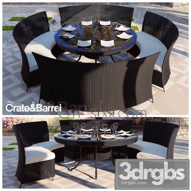 Rattan Dining Table 3dsmax Download - thumbnail 1