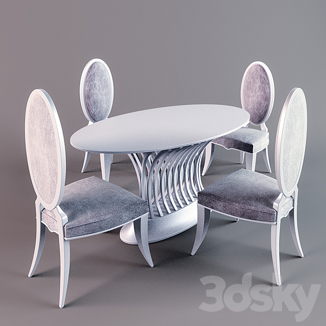 Redeco table chair 3ds Max - thumbnail 1