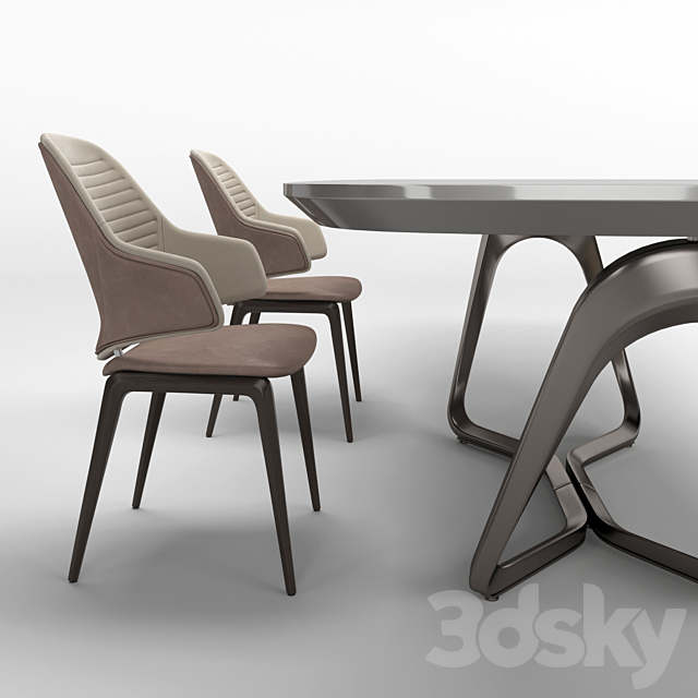 Reflex SEGNO 72 table VELA chair 3DSMax File - thumbnail 2