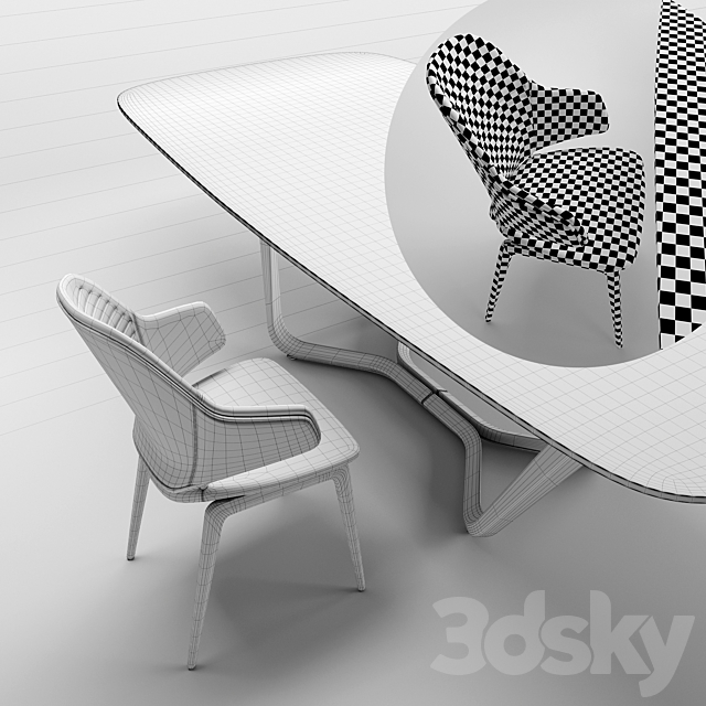 Reflex SEGNO 72 table VELA chair 3DSMax File - thumbnail 3