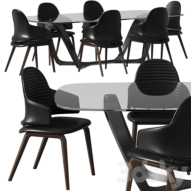 Reflex Vela Armchair and Angelo Segno 72 Dining Set 3DSMax File - thumbnail 1