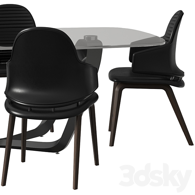 Reflex Vela Armchair and Angelo Segno 72 Dining Set 3DSMax File - thumbnail 2