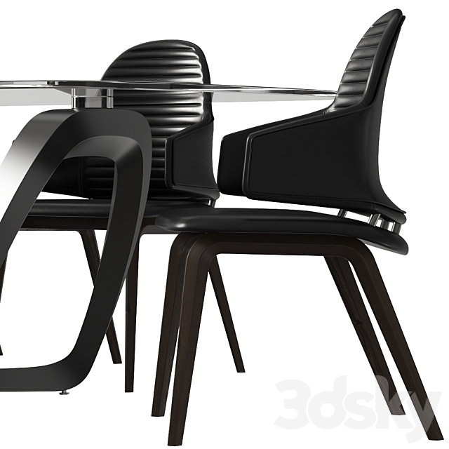 Reflex Vela Armchair and Angelo Segno 72 Dining Set 3DSMax File - thumbnail 3