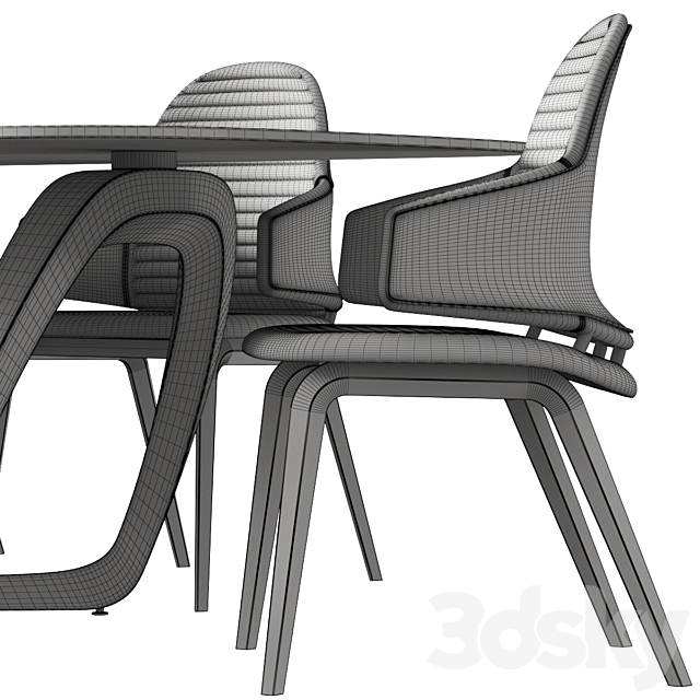 Reflex Vela Armchair and Angelo Segno 72 Dining Set 3DSMax File - thumbnail 4