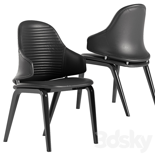 Reflex Vela chair Segno table set 3DS Max Model - thumbnail 4