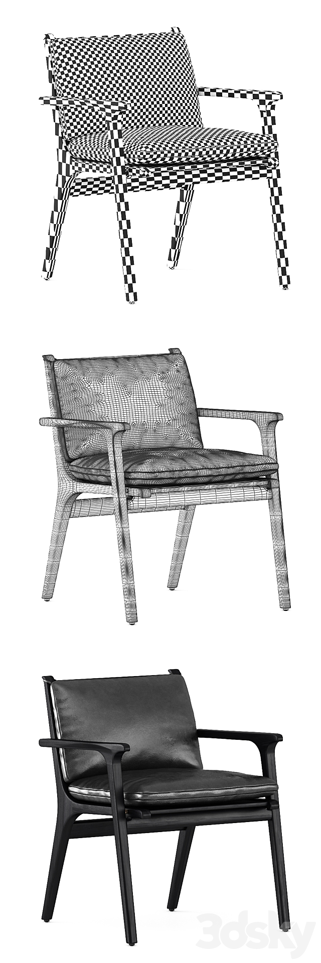 REN DINING ARMCHAIR and TABLE 3ds Max - thumbnail 3