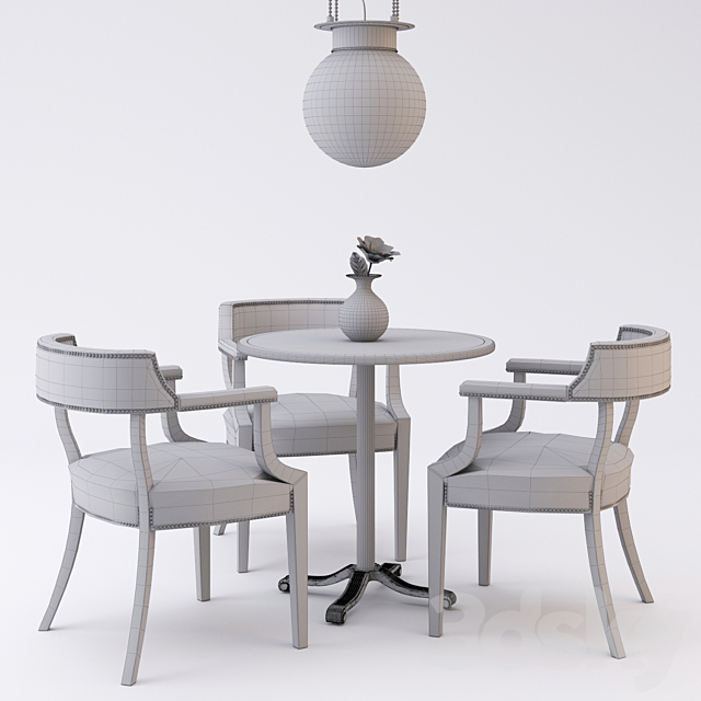 Restaurant furniture set 01 3DS Max Model - thumbnail 3