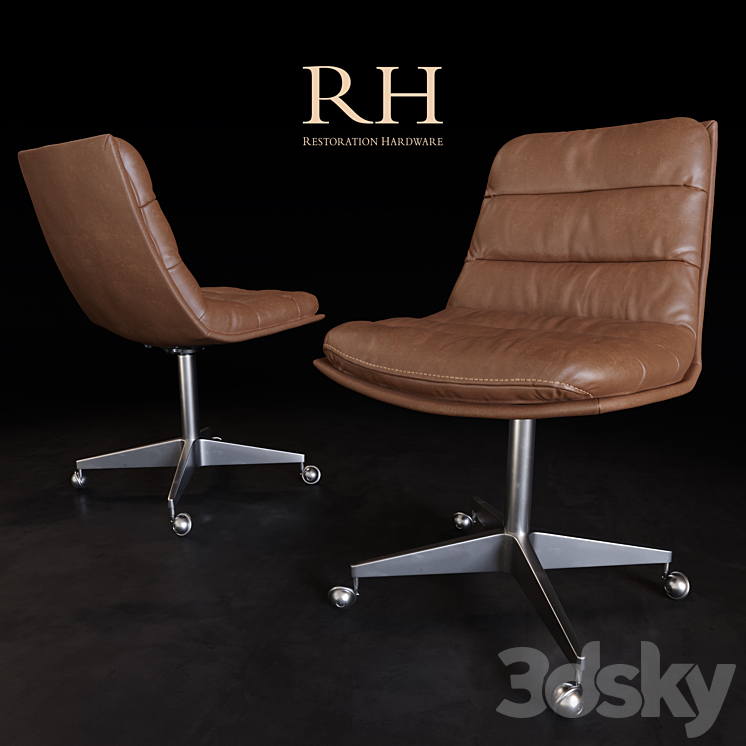 Restoration Hardware | Griffith Chair & Maslow desk 3DS Max - thumbnail 2