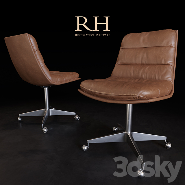 Restoration Hardware | Griffith Chair & Maslow desk 3DSMax File - thumbnail 2