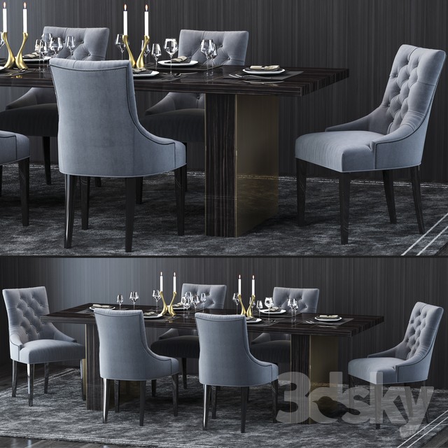 Restoration Hardware Table and Chair 3DS Max - thumbnail 3