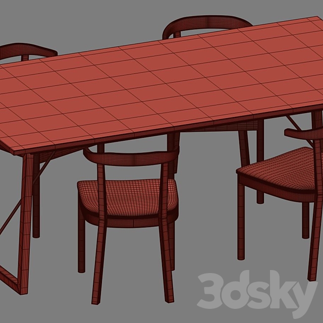 Retro Dining 3DS Max Model - thumbnail 3