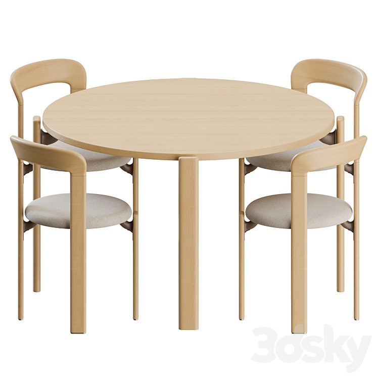 Rey Dinning Set by Hay 3DS Max Model - thumbnail 2