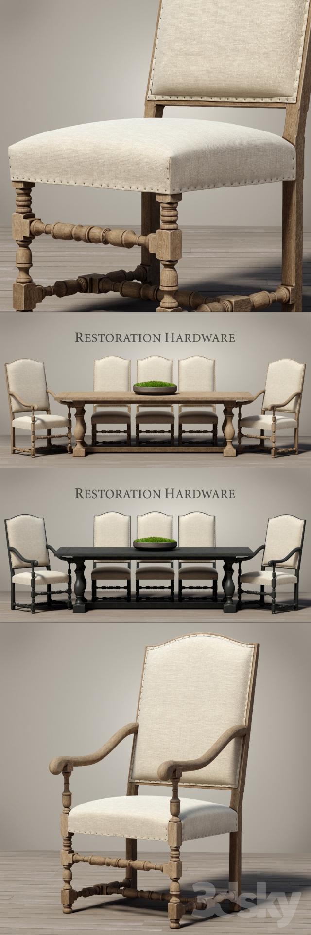 RH \/ Dining set 3DS Max - thumbnail 3