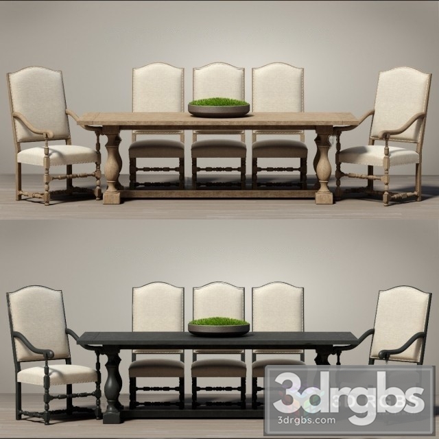 RH Dining Set 3dsmax Download - thumbnail 1