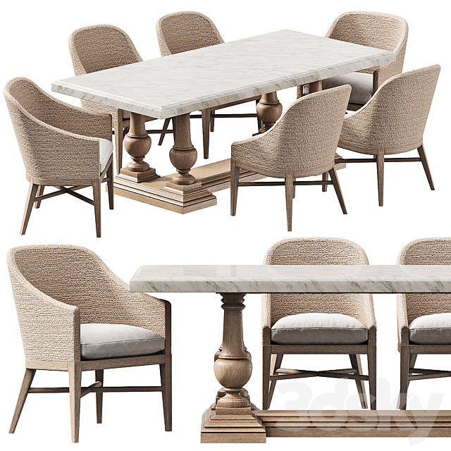 RH DINING SET 8 3DSMax File - thumbnail 1