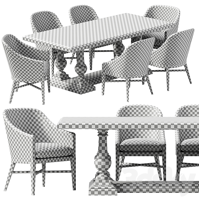 RH DINING SET 8 3DSMax File - thumbnail 7