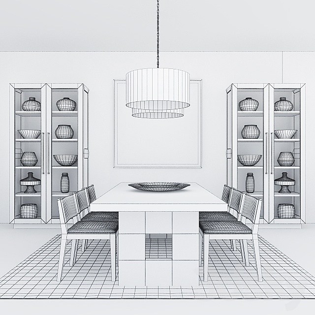 RH KEYES DINING TABLE 3DS Max Model - thumbnail 3