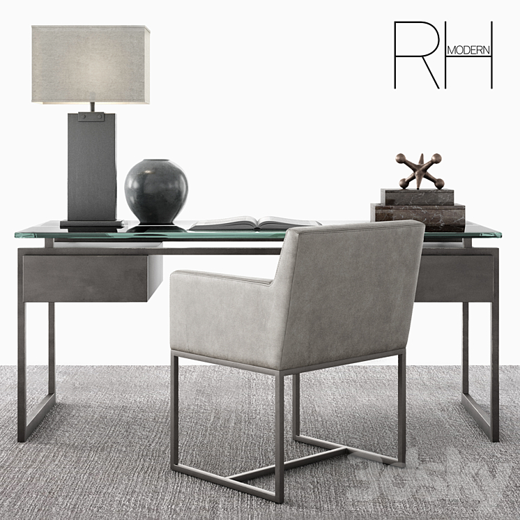 RH Latour Desk Set 3DS Max - thumbnail 1